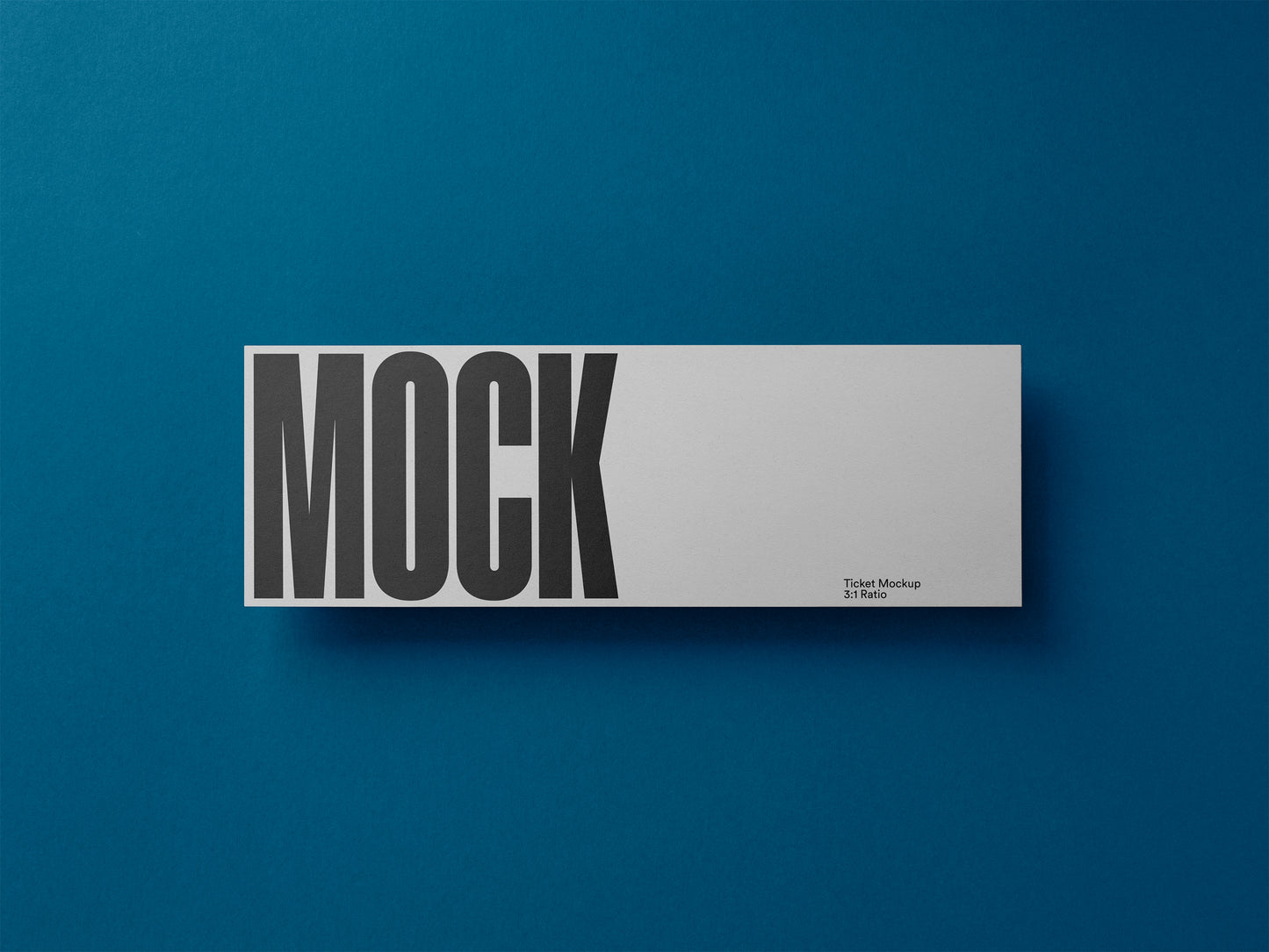 Invitation card mockup, white card front view with MOCK title and details