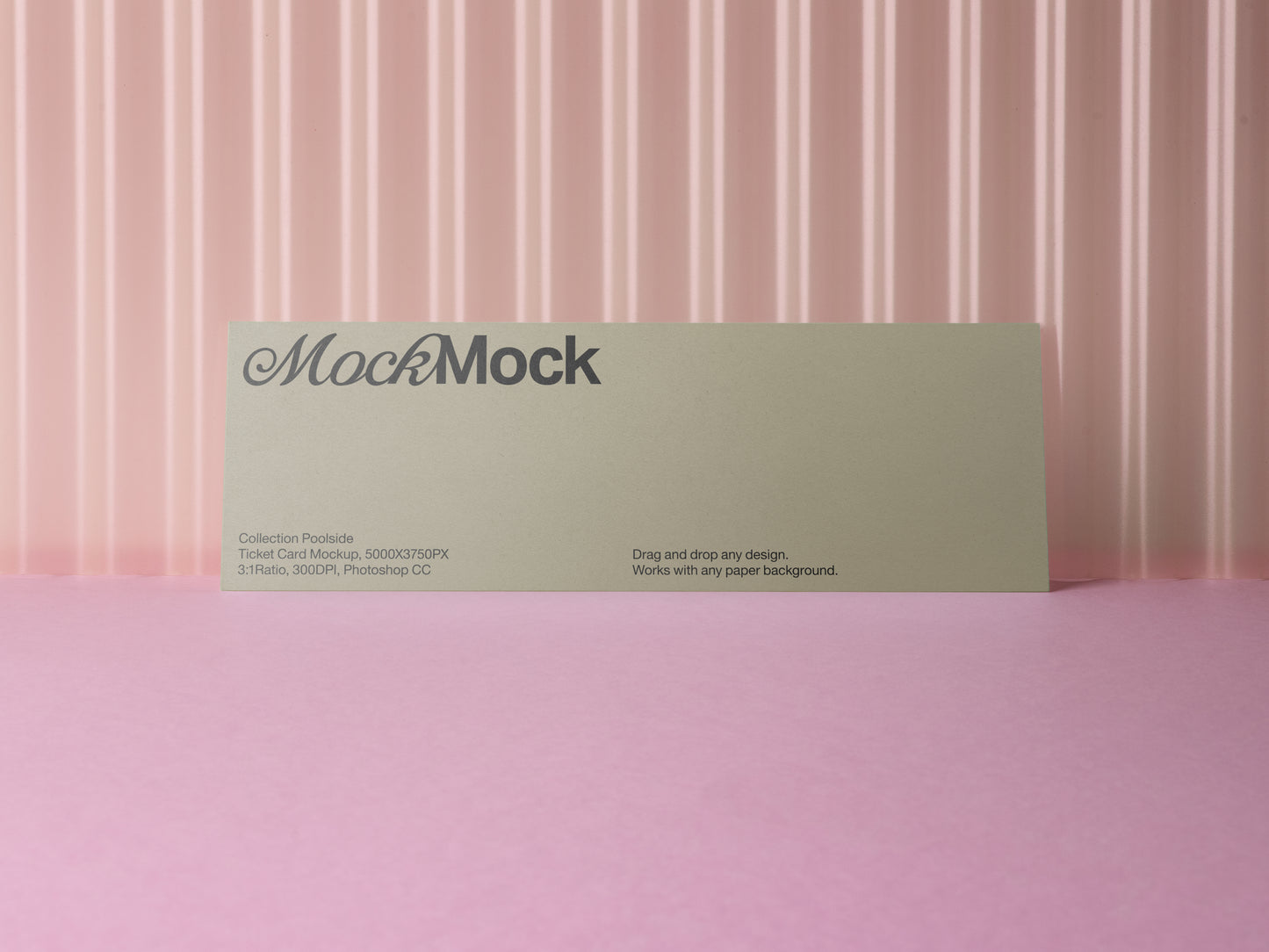 Invitation card mockup, white card with top title and paragraph text at center