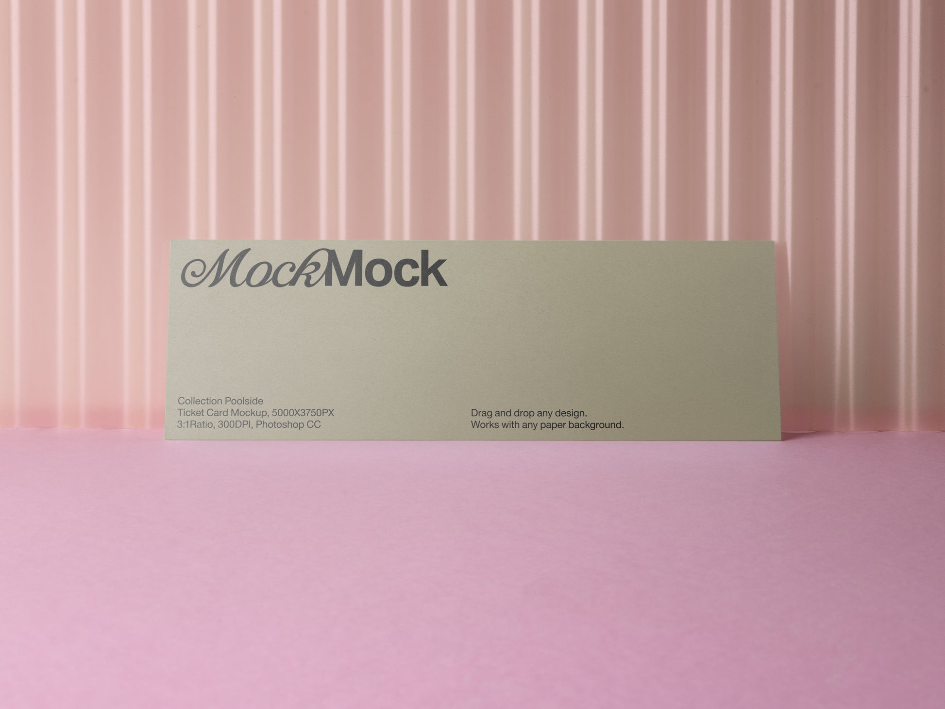 Invitation card mockup, white card with top title and paragraph text at center