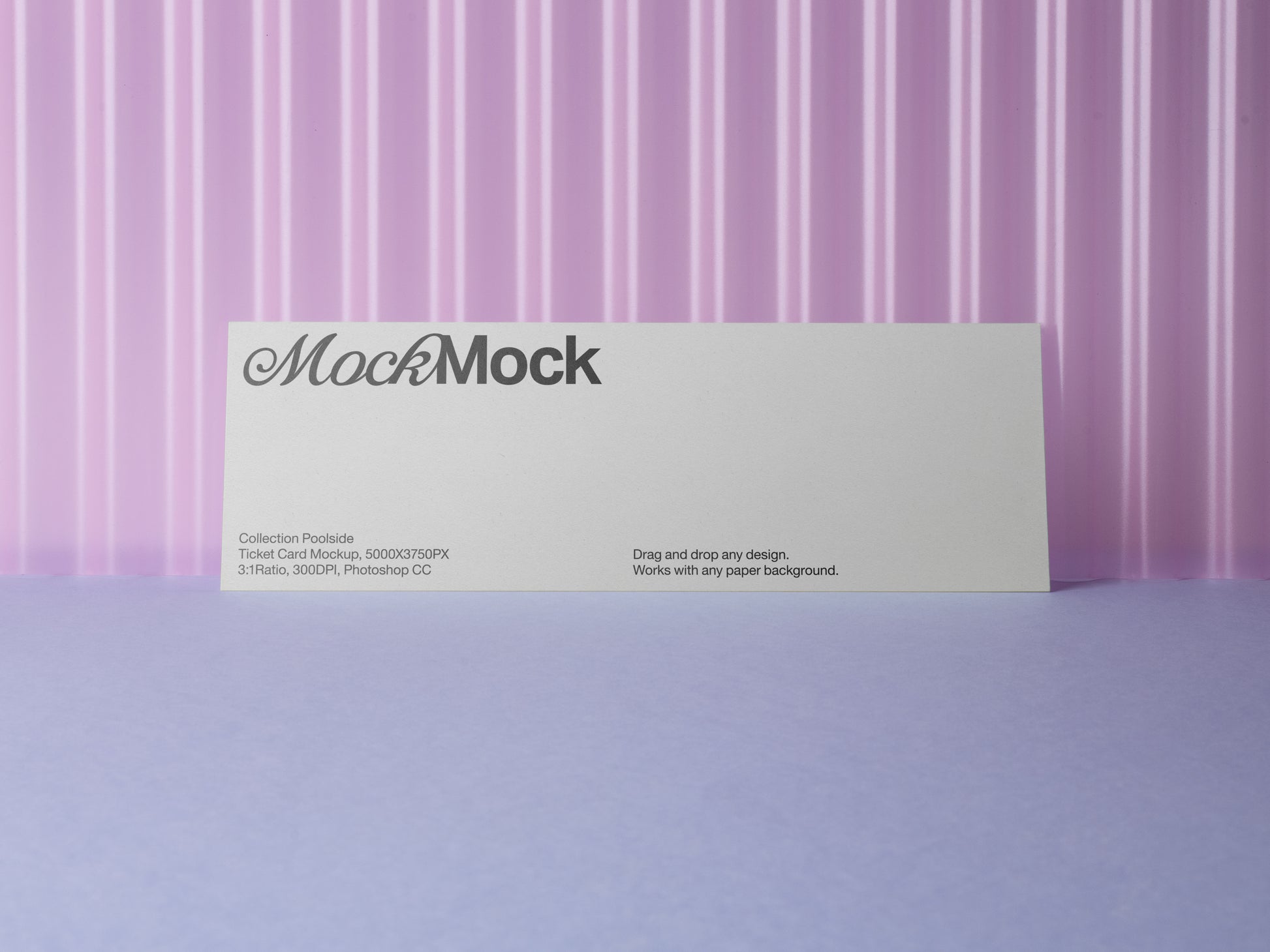 Invitation card mockup, white front card with cursive heading and small text block
