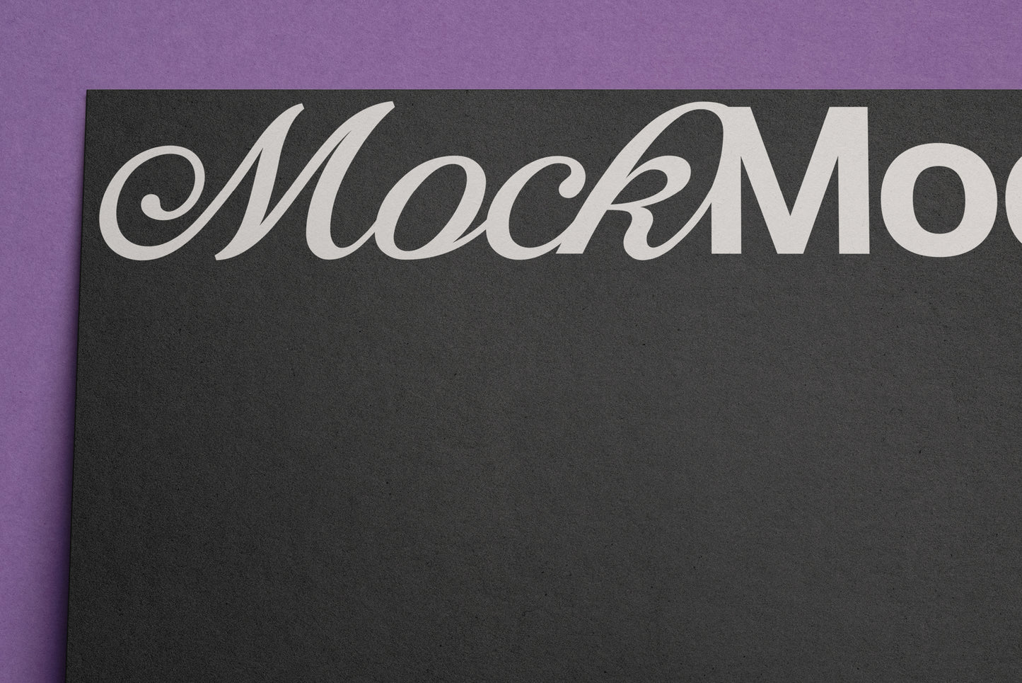 A4 landscape letterhead mockup, close-up top area with large MockMock text