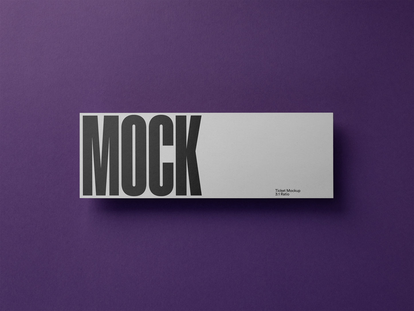 Invitation card mockup, white card front with MOCK header and footer text
