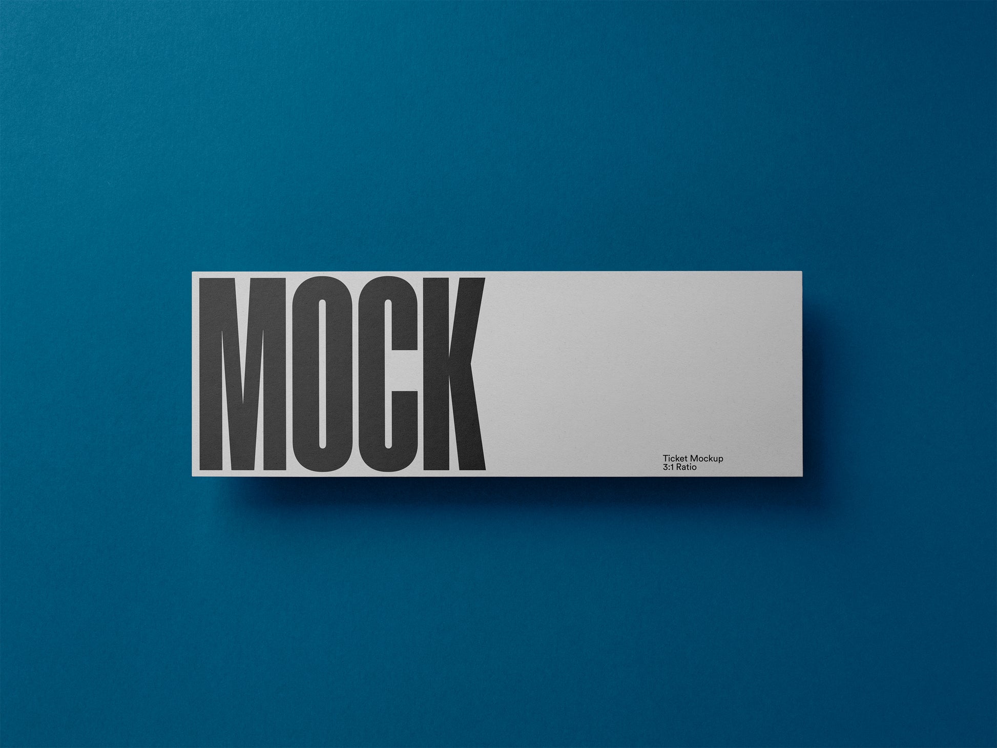 Invitation card mockup, white card front view with MOCK title and details