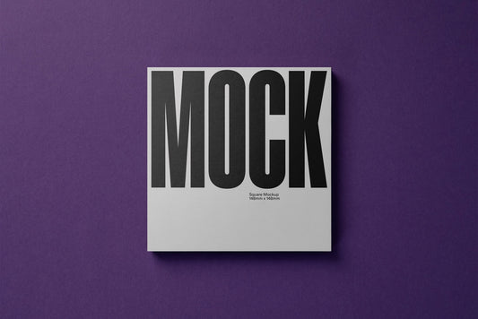 Square Card Mockup on a paper background