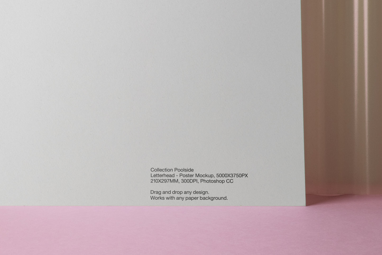 White A4 letterhead mockup sheet showing back metadata and footer instructions