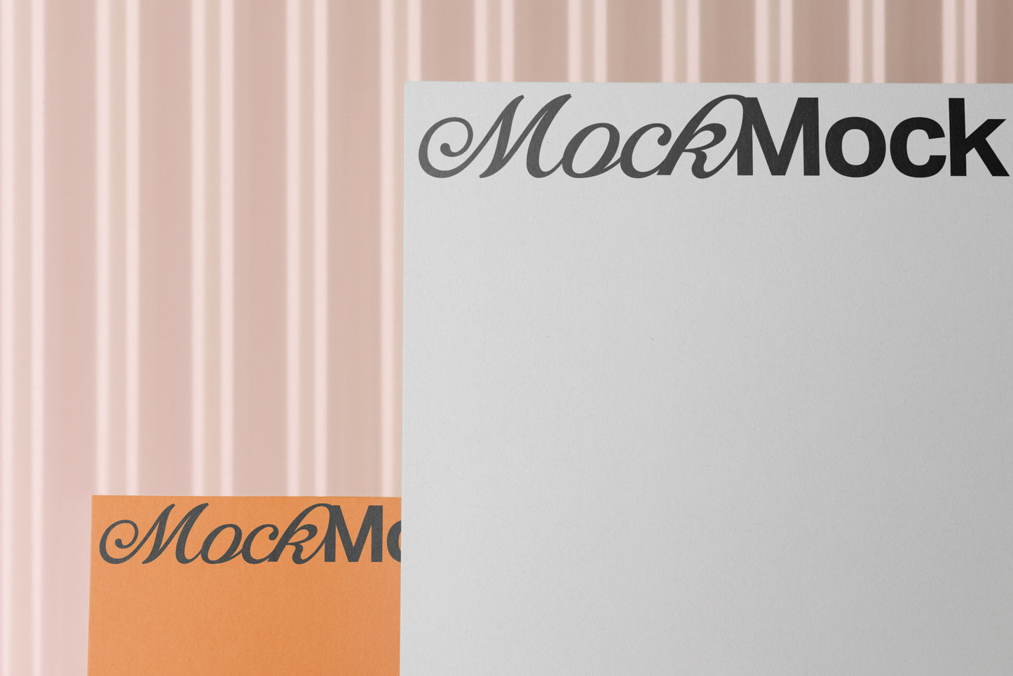 Letterhead mockup and square card mockup with visible 'MockMock' text